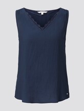 Ärmellose Bluse mit Spitze - Frauen - Real Navy Blue Ärmellose Bluse mit Spitze - Frauen - Real Navy Blue - 7 - TOM TAILOR Denim