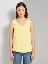 Ärmellose Bluse mit Spitze - Frauen - Golden Summer Yellow Ärmellose Bluse mit Spitze - Frauen - Golden Summer Yellow - 1 - TOM TAILOR Denim