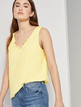 Ärmellose Bluse mit Spitze - Frauen - Golden Summer Yellow Ärmellose Bluse mit Spitze - Frauen - Golden Summer Yellow - 5 - TOM TAILOR Denim