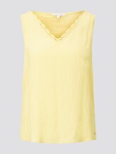 Ärmellose Bluse mit Spitze - Frauen - Golden Summer Yellow Ärmellose Bluse mit Spitze - Frauen - Golden Summer Yellow - 7 - TOM TAILOR Denim