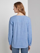 Henley Shirt in Melange-Optik - Frauen - light blue white slub Henley Shirt in Melange-Optik - Frauen - light blue white slub - 2 - TOM TAILOR Denim