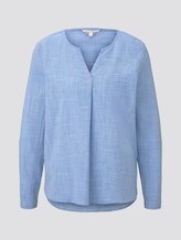 Henley Shirt in Melange-Optik - Frauen - light blue white slub Henley Shirt in Melange-Optik - Frauen - light blue white slub - 7 - TOM TAILOR Denim