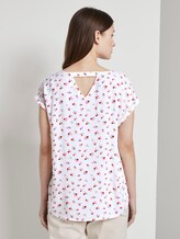 Gemustertes T-Shirt mit Cut-Out - Frauen - light flower print Gemustertes T-Shirt mit Cut-Out - Frauen - light flower print - 2 - TOM TAILOR Denim