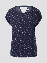 Gemustertes T-Shirt mit Cut-Out - Frauen - navy flower print Gemustertes T-Shirt mit Cut-Out - Frauen - navy flower print - 7 - TOM TAILOR Denim