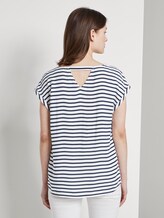Gemustertes T-Shirt mit Cut-Out - Frauen - navy white stripe Gemustertes T-Shirt mit Cut-Out - Frauen - navy white stripe - 2 - TOM TAILOR Denim