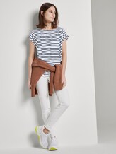 Gemustertes T-Shirt mit Cut-Out - Frauen - navy white stripe Gemustertes T-Shirt mit Cut-Out - Frauen - navy white stripe - 3 - TOM TAILOR Denim