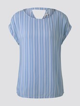 Gemustertes T-Shirt mit Cut-Out - Frauen - light blue vertical stripe Gemustertes T-Shirt mit Cut-Out - Frauen - light blue vertical stripe - 7 - TOM TAILOR Denim