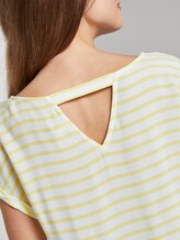 Gemustertes T-Shirt mit Cut-Out - Frauen - yellow white horizontal stripe Gemustertes T-Shirt mit Cut-Out - Frauen - yellow white horizontal stripe - 10 - TOM TAILOR Denim