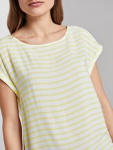 Gemustertes T-Shirt mit Cut-Out - Frauen - yellow white horizontal stripe Gemustertes T-Shirt mit Cut-Out - Frauen - yellow white horizontal stripe - 9 - TOM TAILOR Denim