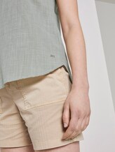 Sleeveless blouse with a Henley Neckline - Women - olive white slub Sleeveless blouse with a Henley Neckline - Women - olive white slub - 10 - TOM TAILOR Denim