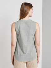 Sleeveless blouse with a Henley Neckline - Women - olive white slub Sleeveless blouse with a Henley Neckline - Women - olive white slub - 2 - TOM TAILOR Denim