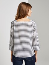 Gestreifte Bluse mit Carree Ausschnitt - Frauen - navy white stripe Gestreifte Bluse mit Carree Ausschnitt - Frauen - navy white stripe - 2 - TOM TAILOR Denim