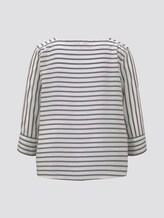 Gestreifte Bluse mit Carree Ausschnitt - Frauen - navy white stripe Gestreifte Bluse mit Carree Ausschnitt - Frauen - navy white stripe - 8 - TOM TAILOR Denim