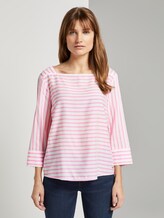Gestreepte Blouse met Carree Hals - Vrouwen - rose white stripe Gestreepte Blouse met Carree Hals - Vrouwen - rose white stripe - 1 - TOM TAILOR Denim