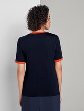T-shirt met contrasterende bies - - Night Sky Blue T-shirt met contrasterende bies - - Night Sky Blue - 2 - Mine to five