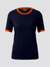 T-shirt met contrasterende bies - - Night Sky Blue T-shirt met contrasterende bies - - Night Sky Blue - 7 - Mine to five