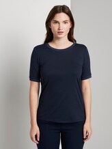T-Shirt mit Kontrast-Blende - Frauen - Sky Captain Blue T-Shirt mit Kontrast-Blende - Frauen - Sky Captain Blue - 1 - Mine to five