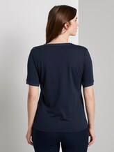 T-Shirt mit Kontrast-Blende - Frauen - Sky Captain Blue T-Shirt mit Kontrast-Blende - Frauen - Sky Captain Blue - 2 - Mine to five