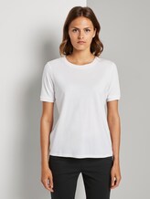 T-Shirt mit Kontrast-Blende - Frauen - White T-Shirt mit Kontrast-Blende - Frauen - White - 1 - Mine to five