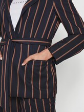 Gestreifter Blazer mit Bindegürtel - - navy beige orange stripe Gestreifter Blazer mit Bindegürtel - - navy beige orange stripe - 10 - Mine to five
