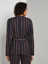 Gestreifter Blazer mit Bindegürtel - - navy beige orange stripe Gestreifter Blazer mit Bindegürtel - - navy beige orange stripe - 2 - Mine to five