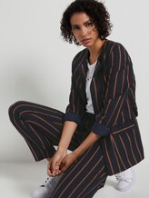 Gestreifter Blazer mit Bindegürtel - - navy beige orange stripe Gestreifter Blazer mit Bindegürtel - - navy beige orange stripe - 5 - Mine to five
