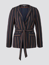Gestreifter Blazer mit Bindegürtel - - navy beige orange stripe Gestreifter Blazer mit Bindegürtel - - navy beige orange stripe - 7 - Mine to five