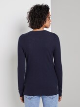 Strick-Sweater mit Kontrast-Details - Frauen - Sky Captain Blue Strick-Sweater mit Kontrast-Details - Frauen - Sky Captain Blue - 2 - Mine to five