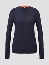 Strick-Sweater mit Kontrast-Details - Frauen - Sky Captain Blue Strick-Sweater mit Kontrast-Details - Frauen - Sky Captain Blue - 7 - Mine to five