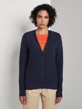 Cardigan mit Kontrast-Details - Frauen - Sky Captain Blue Cardigan mit Kontrast-Details - Frauen - Sky Captain Blue - 1 - Mine to five