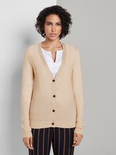 Cardigan mit Kontrast-Details - Frauen - coarse sand melange Cardigan mit Kontrast-Details - Frauen - coarse sand melange - 1 - Mine to five