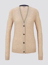 Cardigan mit Kontrast-Details - Frauen - coarse sand melange Cardigan mit Kontrast-Details - Frauen - coarse sand melange - 7 - Mine to five