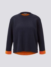 Strickpullover mit Kontrast-Details - Frauen - Sky Captain Blue Strickpullover mit Kontrast-Details - Frauen - Sky Captain Blue - 7 - Mine to five