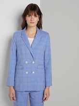 Karo Blazer im Girlfriend-Fit - Frauen - blue check design Karo Blazer im Girlfriend-Fit - Frauen - blue check design - 1 - Mine to five