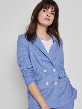 Karo Blazer im Girlfriend-Fit - Frauen - blue check design Karo Blazer im Girlfriend-Fit - Frauen - blue check design - 5 - Mine to five