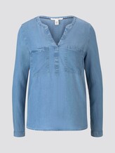 Denim Tunika-Bluse aus Tencel - Frauen - mid stone bright blue denim Denim Tunika-Bluse aus Tencel - Frauen - mid stone bright blue denim - 7 - TOM TAILOR Denim
