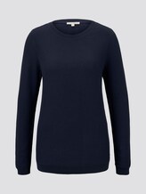 Gestrickter Basic-Pullover - Frauen - Real Navy Blue Gestrickter Basic-Pullover - Frauen - Real Navy Blue - 7 - TOM TAILOR Denim