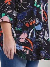 Gemusterte Tunika-Bluse - Frauen - navy new flower print Gemusterte Tunika-Bluse - Frauen - navy new flower print - 10 - My True Me