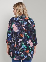 Gemusterte Tunika-Bluse - Frauen - navy new flower print Gemusterte Tunika-Bluse - Frauen - navy new flower print - 2 - My True Me