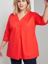 3/4 sleeve blouse with a pleat - Women - signal red 3/4 sleeve blouse with a pleat - Women - signal red - 5 - My True Me