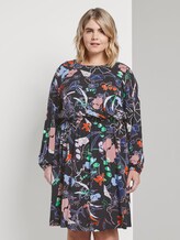 Gemustertes Kleid in A-Linie - Frauen - navy new flower print Gemustertes Kleid in A-Linie - Frauen - navy new flower print - 1 - My True Me