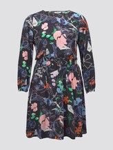 Gemustertes Kleid in A-Linie - Frauen - navy new flower print Gemustertes Kleid in A-Linie - Frauen - navy new flower print - 7 - My True Me