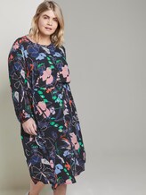 Gemustertes Midi-Kleid - Frauen - navy new flower print Gemustertes Midi-Kleid - Frauen - navy new flower print - 5 - My True Me