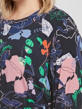 Gemustertes Midi-Kleid - Frauen - navy new flower print Gemustertes Midi-Kleid - Frauen - navy new flower print - 9 - My True Me