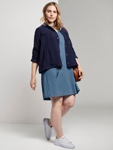 Simple Chambray shirt dress - Women - Light Blue Denim Look Chambray Simple Chambray shirt dress - Women - Light Blue Denim Look Chambray - 3 - My True Me