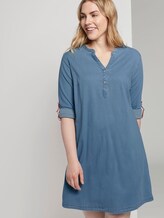 Simple Chambray shirt dress - Women - Light Blue Denim Look Chambray Simple Chambray shirt dress - Women - Light Blue Denim Look Chambray - 5 - My True Me