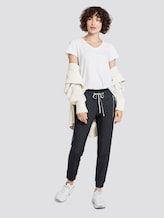 Loose-fit trousers with zippers - Women - navy small dot design Loose-fit trousers with zippers - Women - navy small dot design - 3 - TOM TAILOR