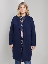 Piqué-Mantel mit Kontrast-Details - Frauen - Real Navy Blue Piqué-Mantel mit Kontrast-Details - Frauen - Real Navy Blue - 1 - My True Me