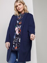 Piqué-Mantel mit Kontrast-Details - Frauen - Real Navy Blue Piqué-Mantel mit Kontrast-Details - Frauen - Real Navy Blue - 5 - My True Me
