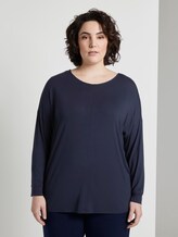 Shirt met 3/4 mouw en vleermuis - Vrouwen - Real Navy Blue Shirt met 3/4 mouw en vleermuis - Vrouwen - Real Navy Blue - 1 - My True Me